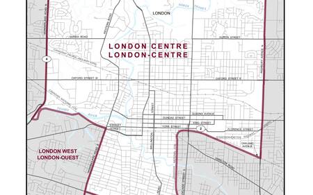 Elections Canada London Centre riding map topographical